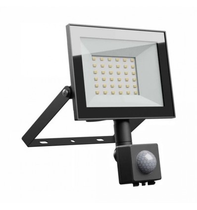 Projecteur 30W avec détecteur - IP44, noir, lampe de travail, capteur PIR