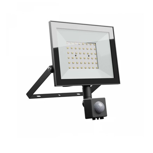 Projecteur 50W avec capteur - IP44, noir, lampe de travail, capteur PIR