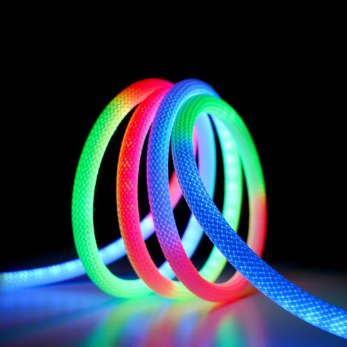 3m RGBIC Néon flex - USB, IP20, kit complet, corde tissée, Application Bluetooth, télécommande
