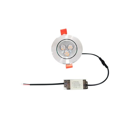 Spot encastrable 3W Ø8,4cm dimmable - 12V/24V, perçage : Ø7-8 cm, dimensions : Ø8,4 cm, 4 cm de haut