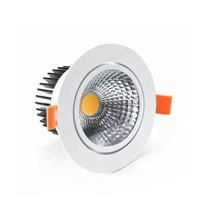 Spot encastrable 3W Ø8,5cm dimmable - 12V/24V, perçage : Ø7,5 cm, dimensions : Ø8,5 cm, bord blanc