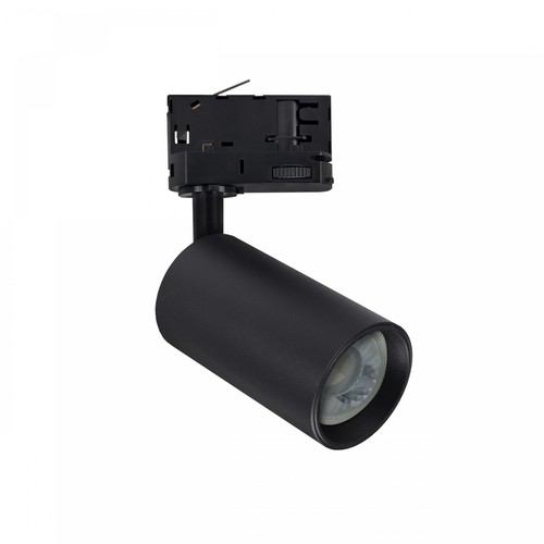 Spot sur rail triphasé 6W GU10 dimmable DimToWarm - Noir, 1800K-3000K, source lumineuse incluse