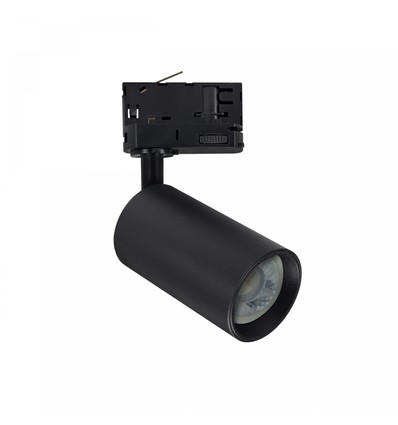 Spot sur rail triphasé 6W GU10 dimmable DimToWarm - Noir, 1800K-3000K, source lumineuse incluse