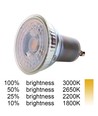 Spot sur rail triphasé 6W GU10 dimmable DimToWarm - Noir, 1800K-3000K, source lumineuse incluse
