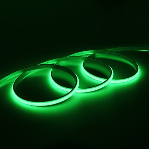 Ruban LED COB 5m 9W/m Vert sans points - 24V DC, IP67, 240 LED par mètre, 5 ans de garantie