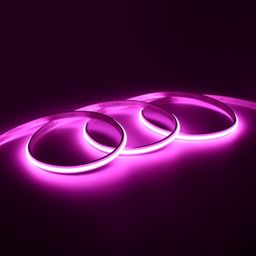 Ruban LED COB 5m 9W/m Rose sans points - 24V DC, IP67, 240 LED/m, 5 ans de garantie