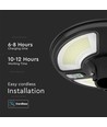 Vt-45w lampe de jardin LED 7,5W - solaire, ronde, avec capteur, télécommande RF, 6500K, IP65