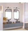 Applique miroir LED 10W - 153lm/W, IP65, aluminium noir, diffusion 180°