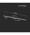 Applique miroir LED 10W - 153lm/W, IP65, aluminium noir, diffusion 180°
