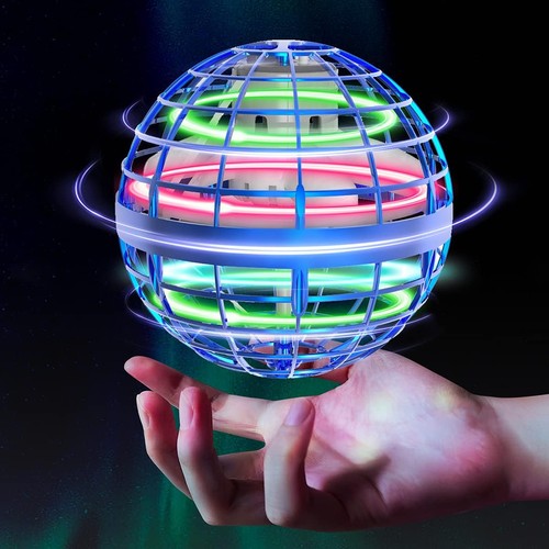 Hover Orb balle volante avec lumière RGB - Ø8,5 cm, bleu, parfait pour les enfants et les âmes d'enfant