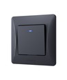 Interrupteur à 1 canal avec voyant lumineux - 86x86mm, IP20, noir