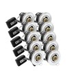 Lot de 10 spots encastrables GU10 - Acier brossé, IP20