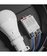 Plafonnier à Capteur E27 Repiquable - IP65, Ø30cm, Hauteur : 9cm, Capteur micro-ondes, IK08, sans source lumineuse