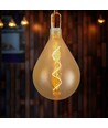 Ampoule LED E27 4W filament spirale - A160, verre ambré, 2700K, 250lm