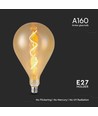 Ampoule LED E27 4W filament spirale - A160, verre ambré, 2700K, 250lm