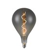 Ampoule LED E27 4W filament spirale - A160, verre fumé, blanc chaud
