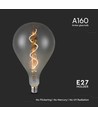 Ampoule LED E27 4W filament spirale - A160, verre fumé, blanc chaud