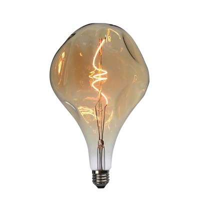 Ampoule LED E27 4W Filament Spirale - A165, verre ambré, 2700K, 250lm, Ø16,5cm