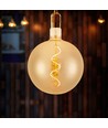 Ampoule LED E27 4W filament spirale - G200 globe, verre ambré, blanc chaud, 250lm