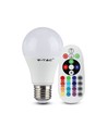 5 pièces ampoule LED RGBW - 6W, Avec télécommande RF, E27