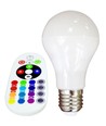 5 pièces ampoule LED RGBW - 6W, Avec télécommande RF, E27