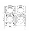 Prise double Schuko extérieure - IP65, gris