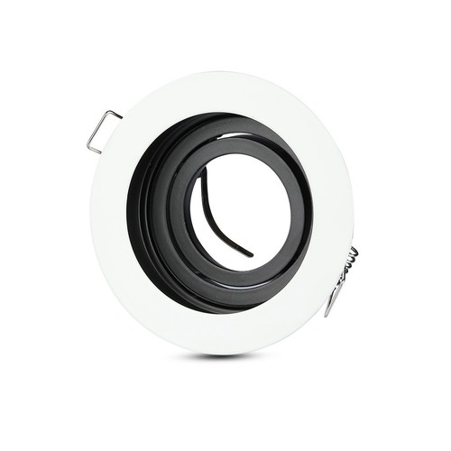 Spot encastrable GU10 - Rond, blanc, aluminium, perçage : Ø90 mm, dim : Ø100 mm, sans source lumineuse