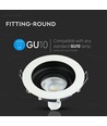 Spot encastrable GU10 - Rond, blanc, aluminium, perçage : Ø90 mm, dim : Ø100 mm, sans source lumineuse