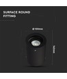 Spot en saillie GU10, rond - Noir, orientable, 10x14,2cm, sans source lumineuse