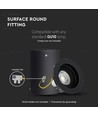 Spot en saillie GU10, rond - Noir, orientable, 10x14,2cm, sans source lumineuse