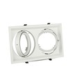 Spot encastrable AR111 double - Blanc, 174x325mm, IP20, sans source lumineuse