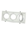 Spot encastrable AR111 triple - Blanc, aluminium, perçage: 455x168mm, sans source lumineuse