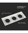 Spot encastrable AR111 triple - Blanc, aluminium, perçage: 455x168mm, sans source lumineuse