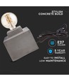 Lampe à poser carrée en béton - Douille E27, Ø16cm, câble 2m avec interrupteur, béton gris