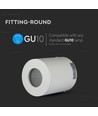 Spot en saillie GU10 - Rond, blanc, Ø8,2cm, sans source lumineuse