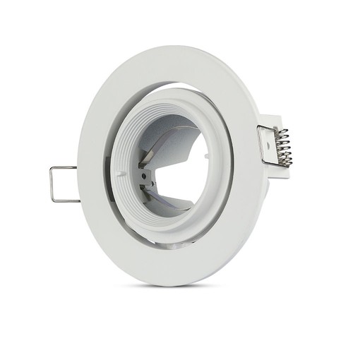 Downlight GU10 / MR16 - Sans source ni douille, rond, orientable, blanc, Trou: Ø9,3 cm