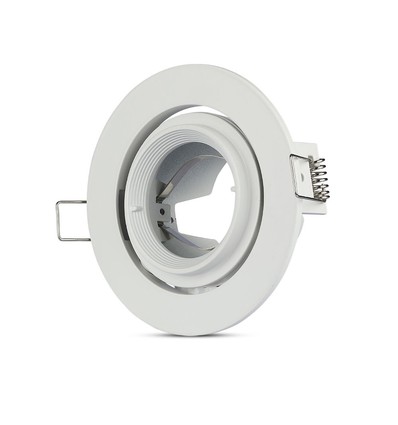 Downlight GU10 / MR16 - Sans source ni douille, rond, orientable, blanc, Trou: Ø9,3 cm