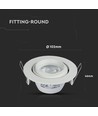 Downlight GU10 / MR16 - Sans source ni douille, rond, orientable, blanc, Trou: Ø9,3 cm