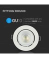 Downlight GU10 / MR16 - Sans source ni douille, rond, orientable, blanc, Trou: Ø9,3 cm
