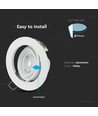 Downlight GU10 / MR16 - Sans source ni douille, rond, orientable, blanc, Trou: Ø9,3 cm