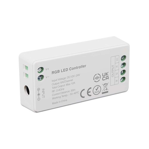 Contrôleur WiFi RGB+W pour strips LED - 12V/24V, 12A, blanc, contrôlé par application