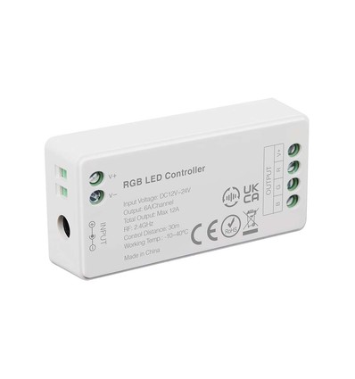 Contrôleur WiFi RGB+W pour strips LED - 12V/24V, 12A, blanc, contrôlé par application