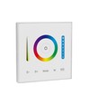 Contrôleur mural 3-en-1 pour RGB / RGBW / RGB+CCT - 12V-24V, RF 2.4GHz, 86x86mm, blanc, panneau tactile