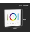 Contrôleur mural 3-en-1 pour RGB / RGBW / RGB+CCT - 12V-24V, RF 2.4GHz, 86x86mm, blanc, panneau tactile
