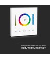 Contrôleur mural 3-en-1 pour RGB / RGBW / RGB+CCT - 12V-24V, RF 2.4GHz, 86x86mm, blanc, panneau tactile