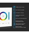Contrôleur mural 3-en-1 pour RGB / RGBW / RGB+CCT - 12V-24V, RF 2.4GHz, 86x86mm, blanc, panneau tactile