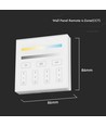 Panneau tactile WiFi/WLAN 4 zones pour strips LED - 12V/24V, blanc, 86x86mm, pour couleur unique et CCT