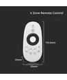 Télécommande RF 4 zones pour strips LED - 2.4GHz, portée jusqu'à 30m, blanc, 4 zones