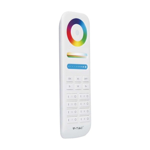 Télécommande 8 zones pour LED - 3V, blanc, roue chromatique tactile, 2.4GHz, adaptée aux strips LED