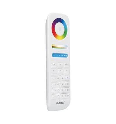 Télécommande 8 zones pour LED - 3V, blanc, roue chromatique tactile, 2.4GHz, adaptée aux strips LED